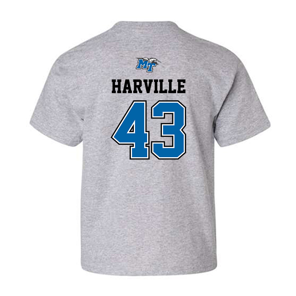MTSU - NCAA Baseball : Ryder Harville - Sports Shersey Youth T-Shirt-1