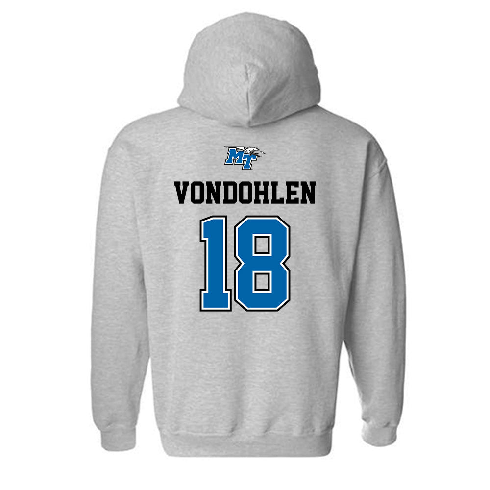 MTSU - NCAA Baseball : Brett Vondohlen - Sports Shersey Hooded Sweatshirt-1