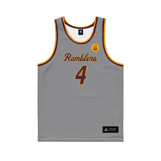 Loyola - NCAA Men's Basketball : Kayde Dotson - Sister Jean 2025 Grey Basketball Jersey-0