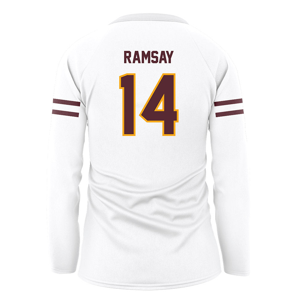 Loyola - NCAA Women's Volleyball : Ella Ramsay - White Volleyball Jersey-1