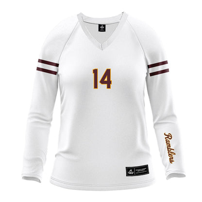 Loyola - NCAA Women's Volleyball : Ella Ramsay - White Volleyball Jersey-0