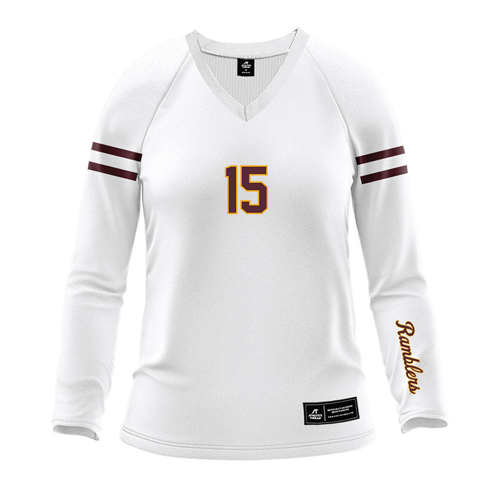 Loyola - NCAA Women's Volleyball : Avary DeBlieck - White Volleyball Jersey-0