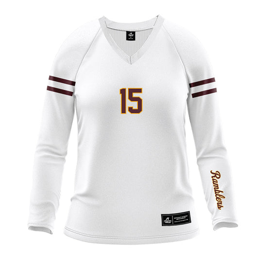 Loyola - NCAA Women's Volleyball : Avary DeBlieck - White Volleyball Jersey-0
