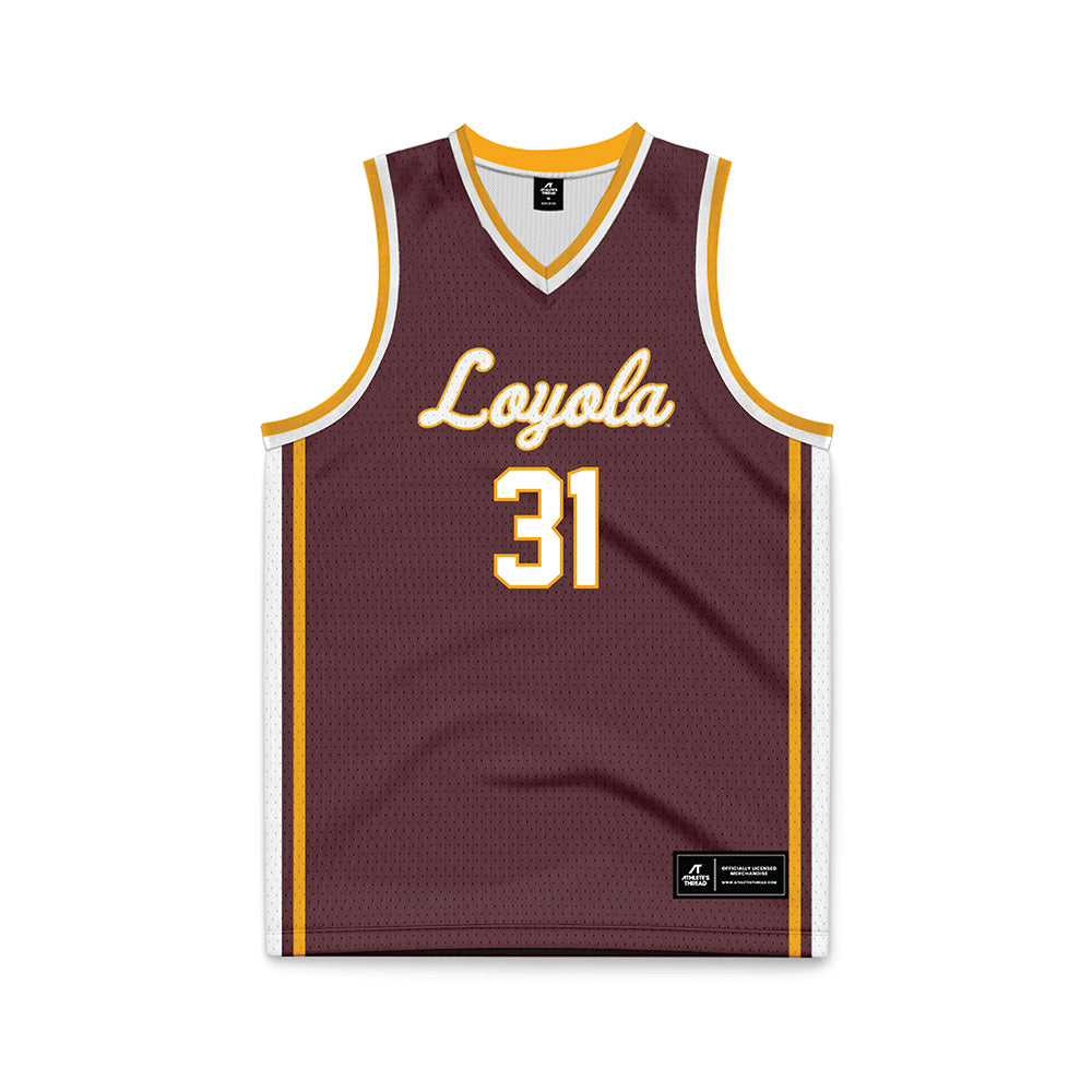 Loyola - NCAA Men's Volleyball : Gavin O'Brien - Maroon Basketball Jersey-0