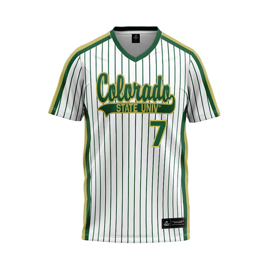 Colorado State - NCAA Softball : Autumn Rutherford - Pin Stripe Baseball Jersey-0