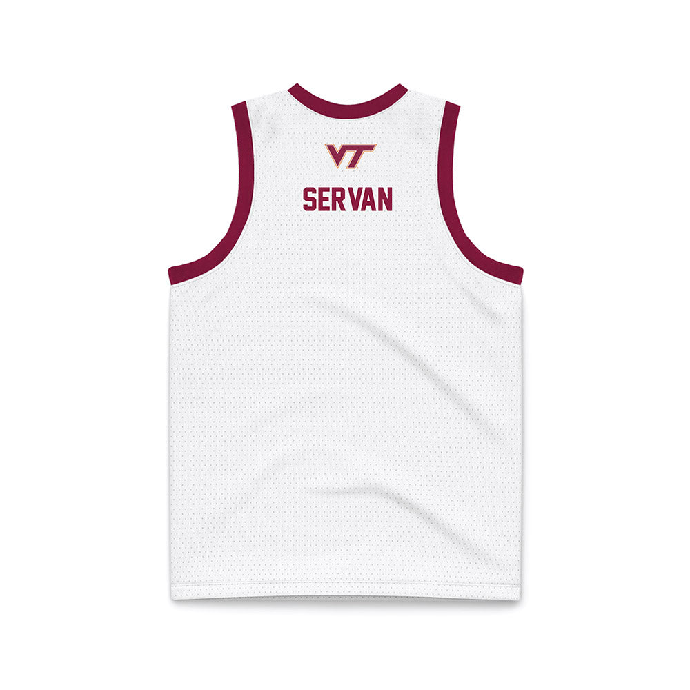 Virginia Tech - NCAA Men's Basketball : Connor Servan - White Basketball Jersey