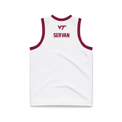 Virginia Tech - NCAA Men's Basketball : Connor Servan - White Basketball Jersey