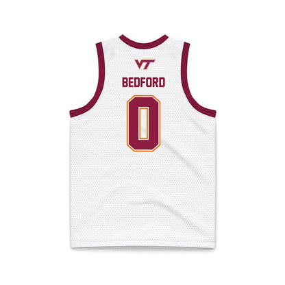 Virginia Tech - NCAA Men's Basketball : Jailen Bedford - White Basketball Jersey-1
