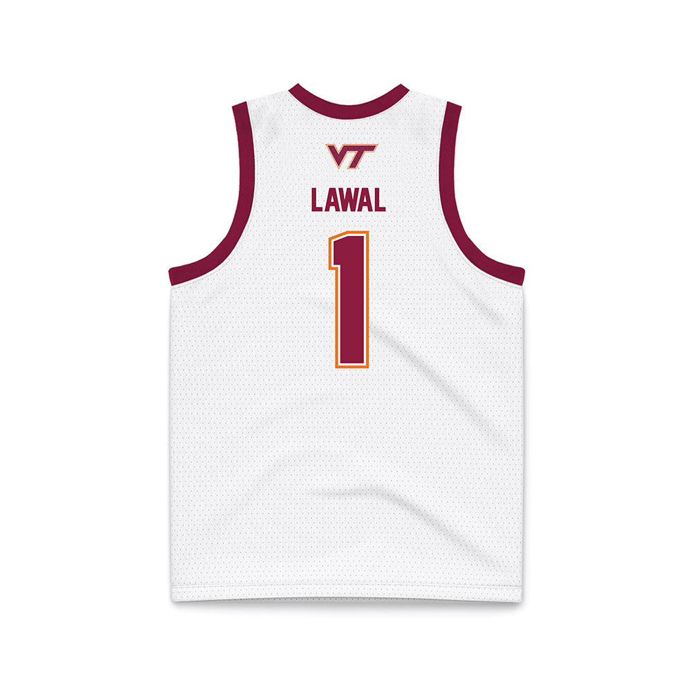 Virginia Tech - NCAA Men's Basketball : Tobi Lawal - White Basketball Jersey-1