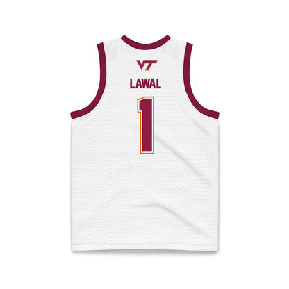 Virginia Tech - NCAA Men's Basketball : Tobi Lawal - White Basketball Jersey-1