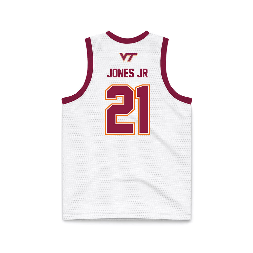 Virginia Tech - NCAA Men's Basketball : Ryan Jones Jr - White Basketball Jersey