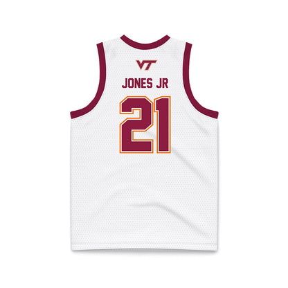 Virginia Tech - NCAA Men's Basketball : Ryan Jones Jr - White Basketball Jersey