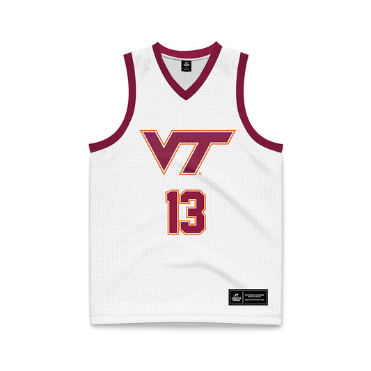 Virginia Tech - NCAA Men's Basketball : Jaydon Young - White Basketball Jersey