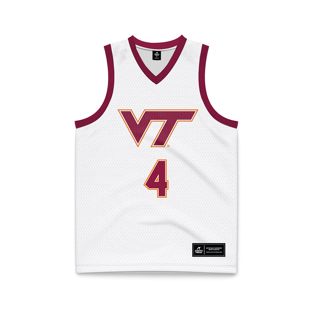 Virginia Tech - NCAA Men's Basketball : Izaiah Pasha - White Basketball Jersey-0