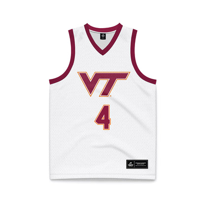 Virginia Tech - NCAA Men's Basketball : Izaiah Pasha - White Basketball Jersey-0
