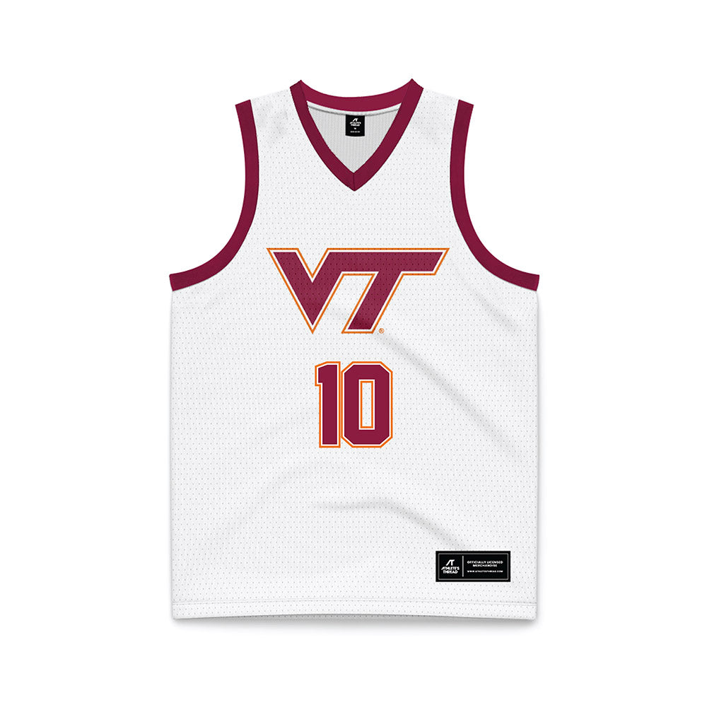 Virginia Tech - NCAA Men's Basketball : Tyler Johnson - White Basketball Jersey-0
