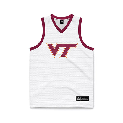 Virginia Tech - NCAA Men's Basketball : Connor Servan - White Basketball Jersey