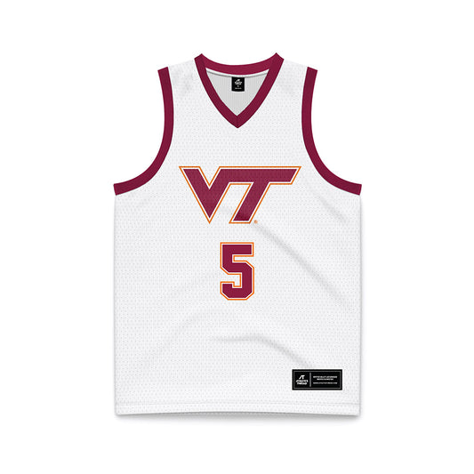 Virginia Tech - NCAA Men's Basketball : SinCere Jones - White Basketball Jersey-0