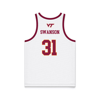 Virginia Tech - NCAA Women's Basketball : Sophie Swanson - White Basketball Jersey-1