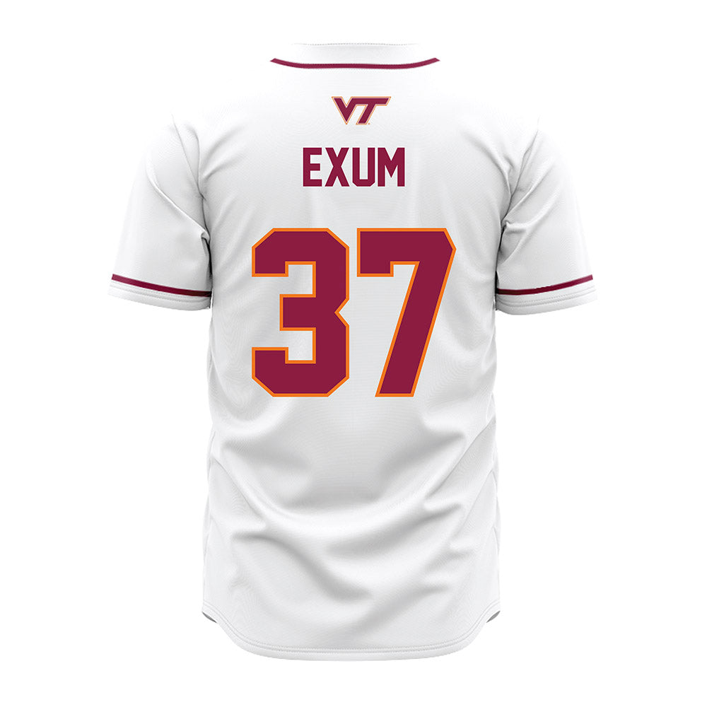 Virginia Tech - NCAA Baseball : Jacob Exum - White Jersey