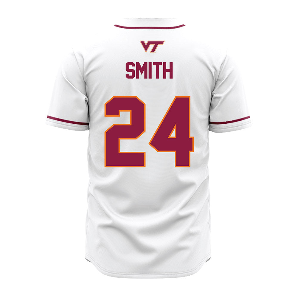 Virginia Tech - NCAA Baseball : Peyton Smith - White Jersey-1