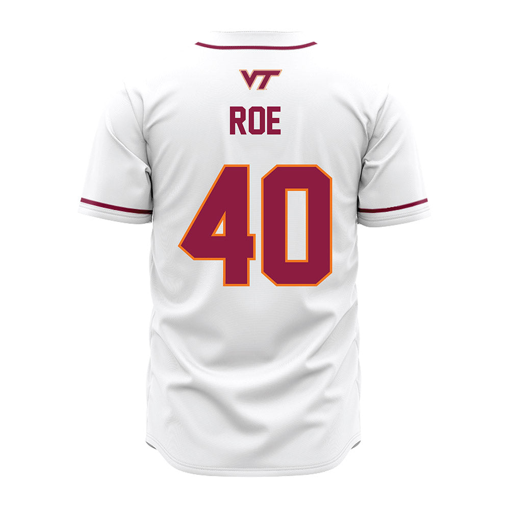 Virginia Tech - NCAA Baseball : Brody Roe - White Jersey-1