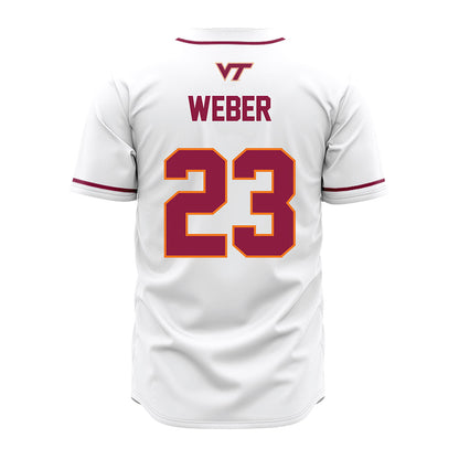 Virginia Tech - NCAA Baseball : Ben Weber - White Jersey-1