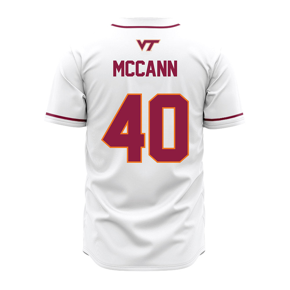 Virginia Tech - NCAA Baseball : David McCann - White Jersey-1