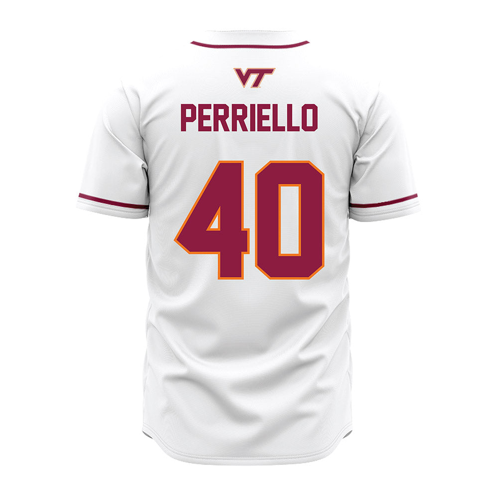 Virginia Tech - NCAA Baseball : Luca Perriello - White Jersey-1