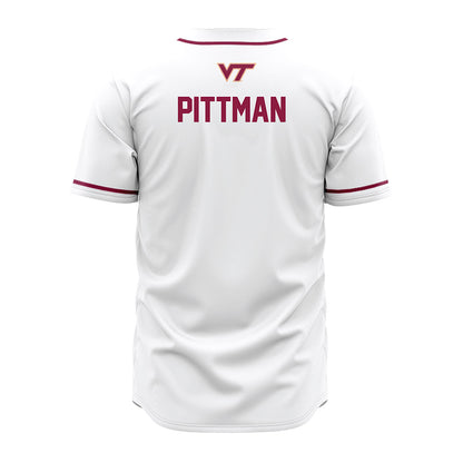 Virginia Tech - NCAA Baseball : Cameron Pittman - White Jersey