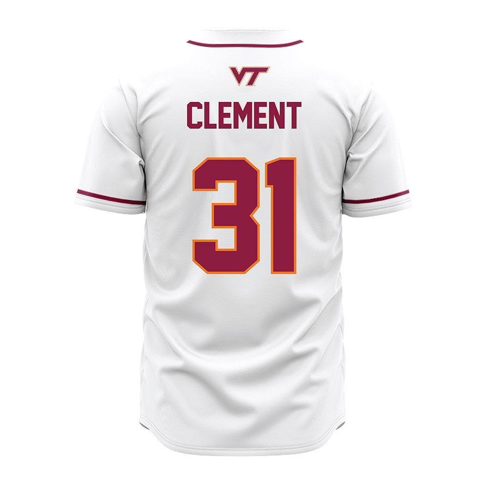 Virginia Tech - NCAA Baseball : Madden Clement - White Jersey