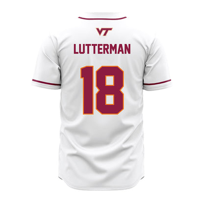 Virginia Tech - NCAA Baseball : Hudson Lutterman - White Jersey-1