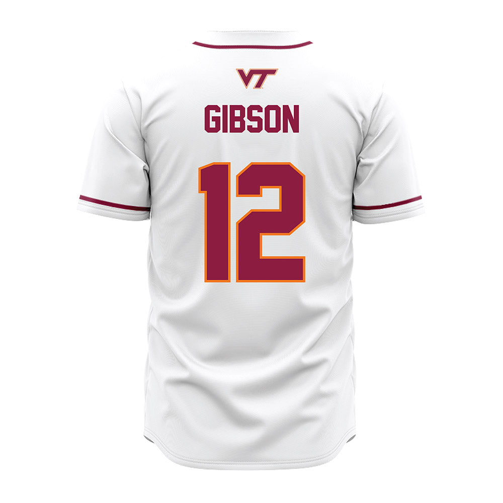 Virginia Tech - NCAA Baseball : Ethan Gibson - White Jersey-1