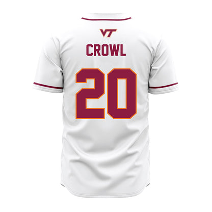 Virginia Tech - NCAA Baseball : Preston Crowl - White Jersey