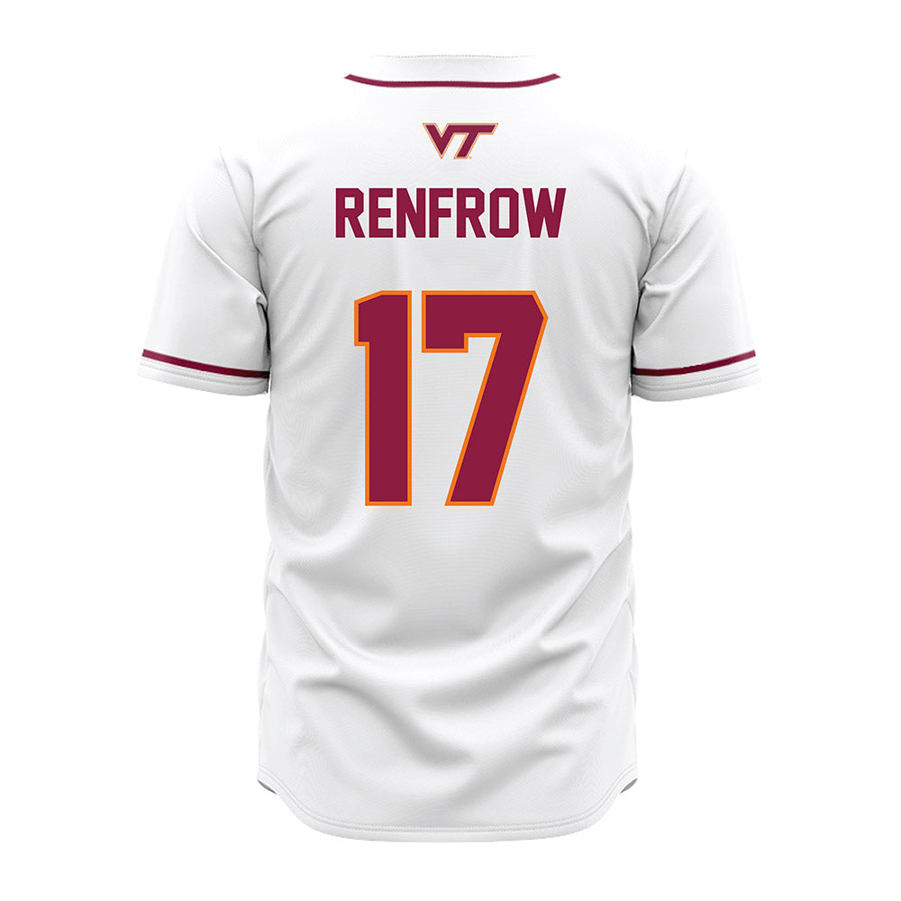 Virginia Tech - NCAA Baseball : Brett Renfrow - White Jersey-1