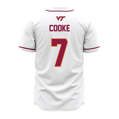 Virginia Tech - NCAA Baseball : Henry Cooke - White Jersey