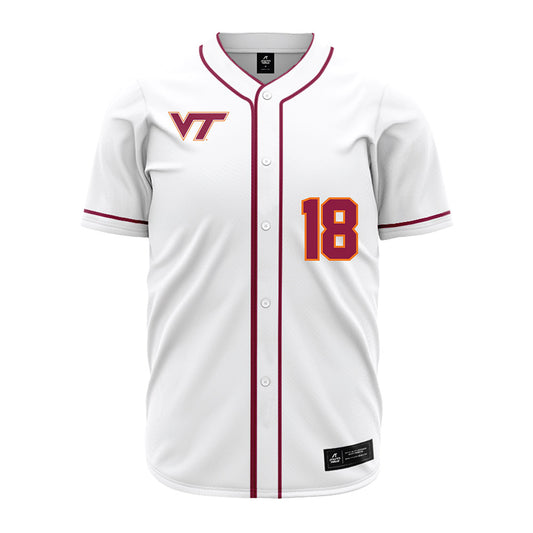 Virginia Tech - NCAA Baseball : Hudson Lutterman - White Jersey-0