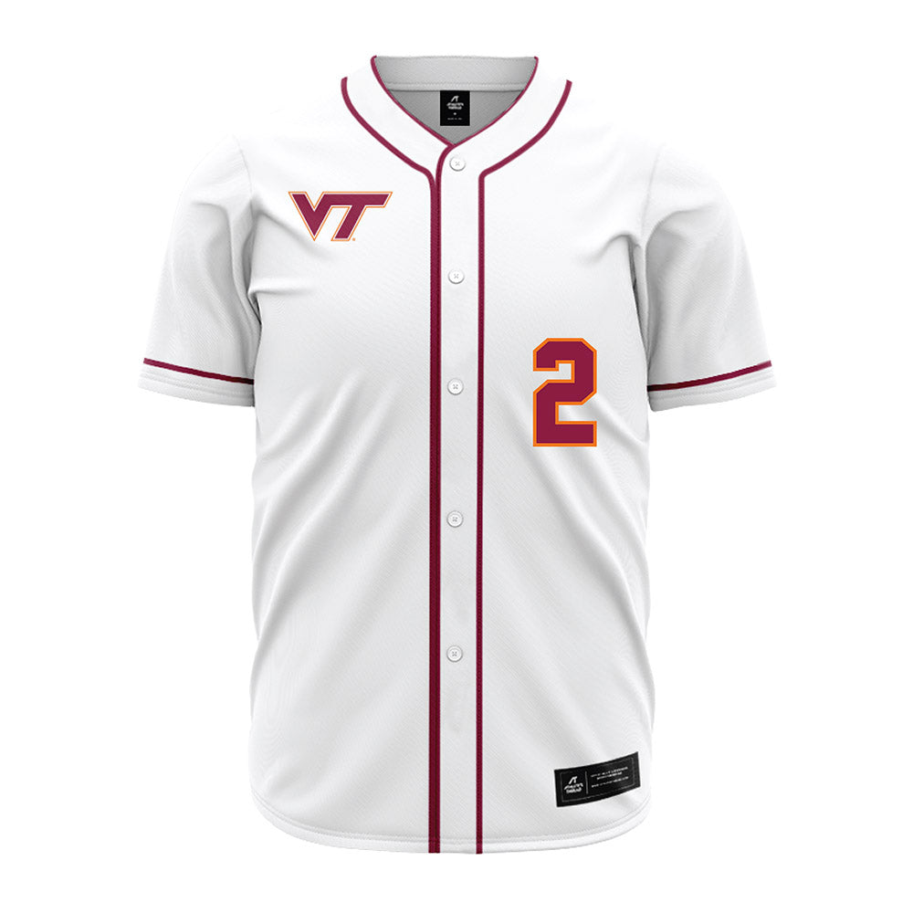 Virginia Tech - NCAA Baseball : Sam Tackett - White Jersey