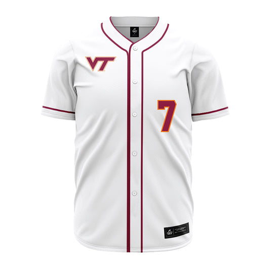 Virginia Tech - NCAA Baseball : Henry Cooke - White Jersey