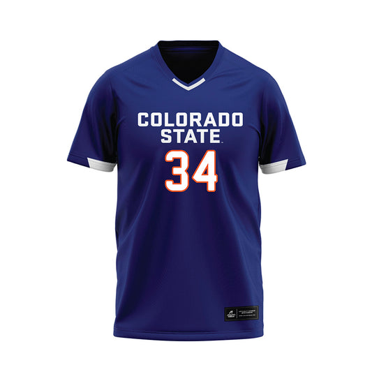 Colorado State - NCAA Softball : Abby Edwards - Blue Baseball Jersey-0