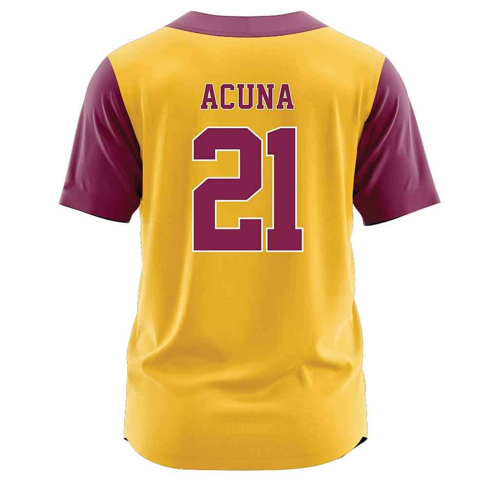 Arizona State - NCAA Softball : Yannixa Acuna - Gold Jersey-1