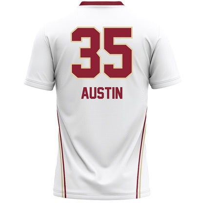 Elon - NCAA Women's Lacrosse : Lillian Austin - White Lacrosse Jersey -1