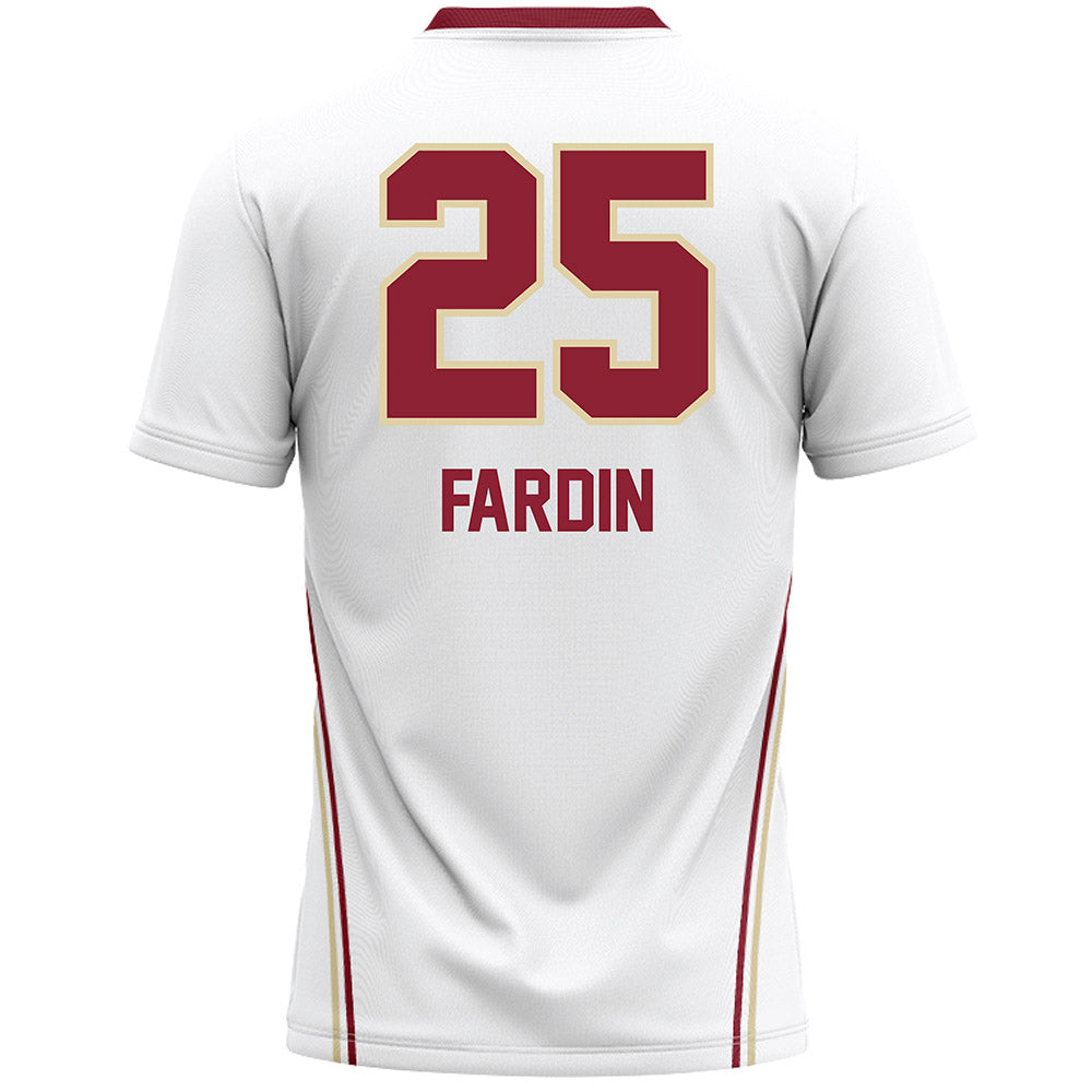Elon - NCAA Women's Lacrosse : Jamie Fardin - White Lacrosse Jersey -1