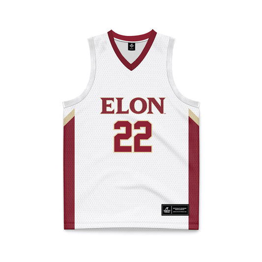 Elon - NCAA Men's Basketball : Matthew Van Komen - White Basketball Jersey