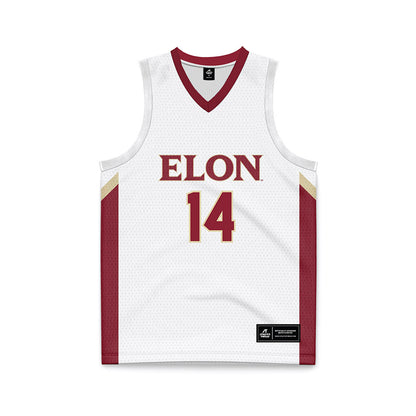 Elon - NCAA Men's Basketball : Alex Brabec - White Basketball Jersey-0