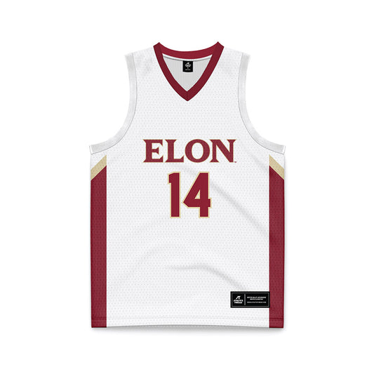 Elon - NCAA Men's Basketball : Alex Brabec - White Basketball Jersey-0