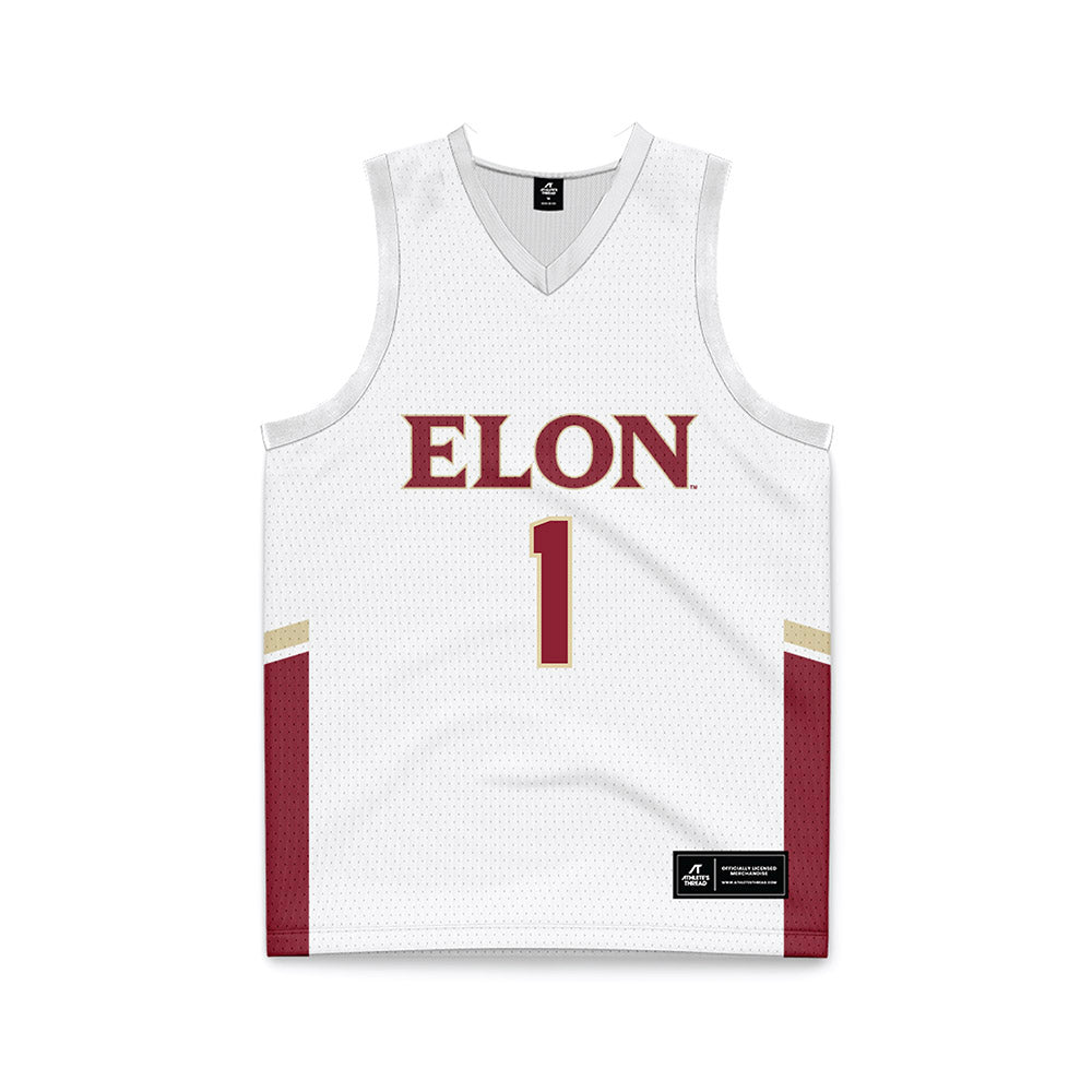 Elon - NCAA Women's Basketball : Ashanti Fox - White Basketball Jersey-0