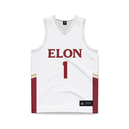 Elon - NCAA Women's Basketball : Ashanti Fox - White Basketball Jersey-0