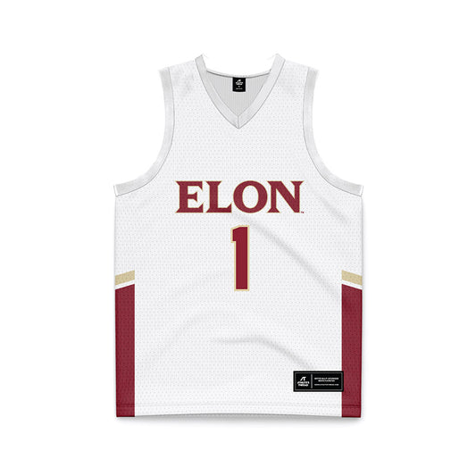 Elon - NCAA Women's Basketball : Ashanti Fox - White Basketball Jersey-0