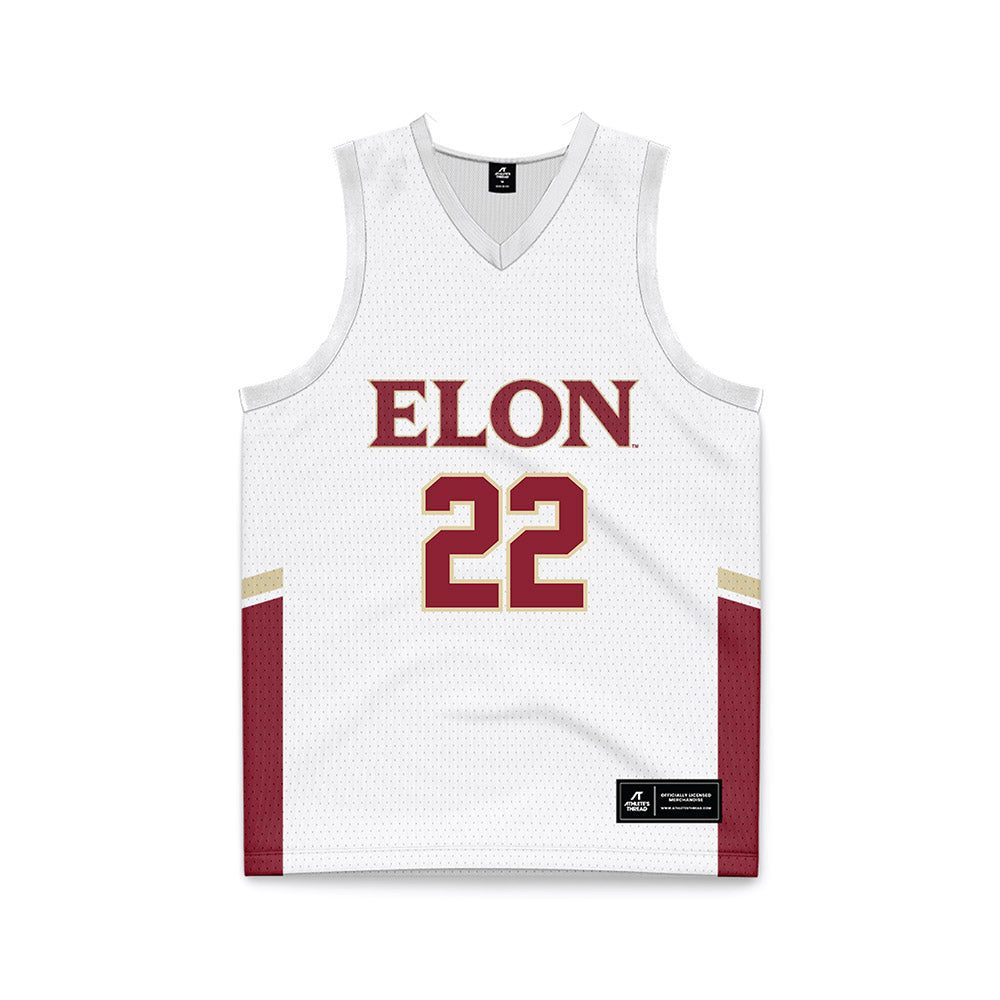 Elon - NCAA Women's Basketball : Tyana Walker - White Basketball Jersey-0